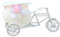 Große Rattan-Dreirad-Fahrrad-Blumenkorb-Vase zur Aufbewahrung von -Dekorationen 12 Monate Girlande (White, One Size)