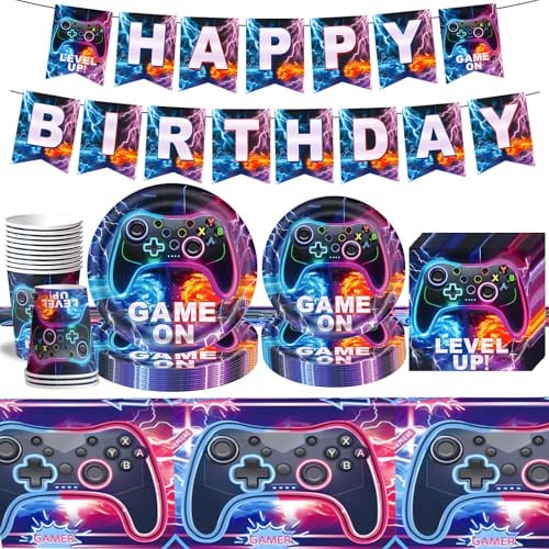 1 x Geburtstagsparty-Dekorationen für Mädchen - Kinder-Partygeschirr-Set