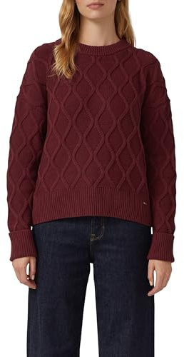 s.Oliver Damen Strickpullover – Relaxed Fit, Zopfmuster, Langarm