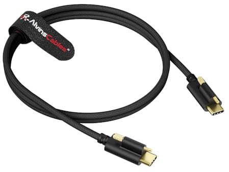 Alvin's Cables Ultra-flexibles Verriegelbares USB-C-auf-USB-C-Stromkabel für Blackmagic Pyxis Monitor, URSA Cine EVF, USB-C 3.2 10Gbps kabel für Blackmagic Pyxis 6K oder URSA Cine 12K 50CM