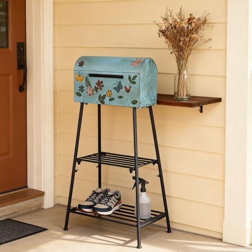 Mailboxes for Outside with Stand,Metal Mailbox and Stand Combination
