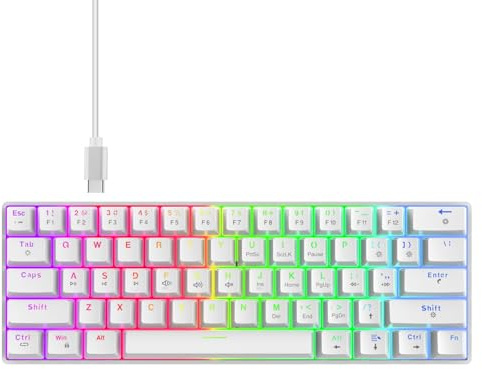 BUBEFSKD V900 61 Taste Kleine Tastatur Für Spieler Und Schreibkräfte Mit Anpassbarer Farbbeleuchtung Zwei Farben Mechanische