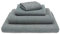 URBANARA Premium Duschtuch Kotra 80x135 cm - 50% Leinen & 50% Baumwolle - fusselfrei & schnelltrocknend Handtuch Waffelpique Öko-Tex 100 - Grau-Grün & Natur