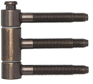 Steckband 3-tlg. f. gefälzte Holztüren, ø 18 mm, Höhe 61 mm, Stahl vermessingt