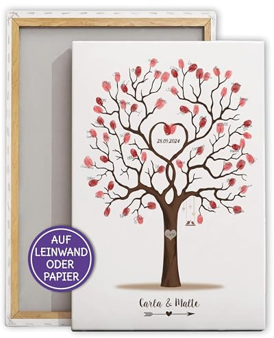 Feenstaub Hochzeitsbaum personalisiert, Gästebuch Alternative Hochzeit, Fingerabdruck Hochzeit, Weddingtree, Leinwand Gästebuch, Hochzeitsbaum Fingerabdruck, Baum auf Leinwand oder Papier