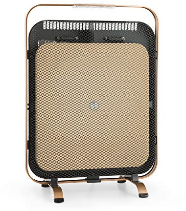 Klarstein Stufa Elettrica Basso Consumo, Stufetta Elettrica Basso Consumo 1300W, Riscaldamento Elettrico in Alluminio con Marmo, Termostato, Riscaldatore Pannello Radiante Infrarossi e Antigelo