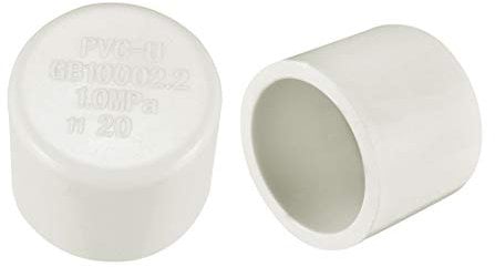 sourcing map 20mm PVC Pipe Cap Fitting, Slip Socket External End Caps 10 Pcs