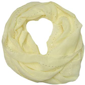 Euly Uni Loop Schal Loopschal Rundschal Schlauchschal Tuch Halstuch Glitzer (Gelb)