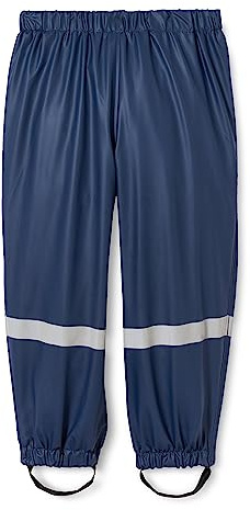 Playshoes Matschhose Regenlatzhose Fleece-Futter Unisex Kinder Wind- und wasserdichte Regenhose Regenbekleidung, Marine Bundhose, 92