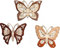 Drechslerei Kuhnert GmbH Erzgebirgische Holzkunst Baumschmuck, 6er Set, Schmetterling