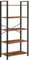 VASAGLE Regal, Bücherregal, Standregal, DVD-Regal, mit 5 Ebenen, Büroregal, offene Ablagen, für Büro, Wohnzimmer, Schlafzimmer, Küche, 30 x 66 x 153 cm, vintagebraun-tintenschwarz LLS061B01