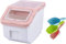 Uotyle Pet Food Storage Container Seal Pet Food Container With Spoon Airtight Dry Food Dispenser for Dog ＆ Cat Food 5-6KG(Small Pink)