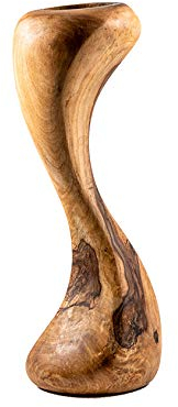 Origineller Skulptur Kerzenhalter, Olivenholz, Handarbeit, FAIR, für Tellichter und Stumpen Kerzen