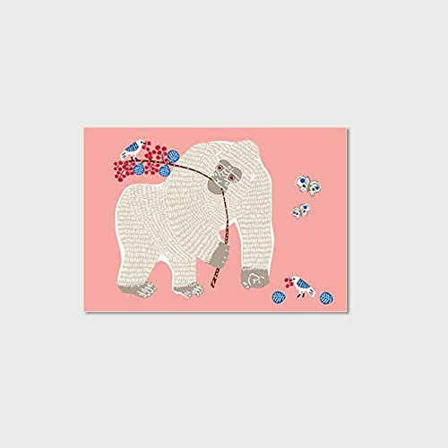 SRTJURFG Kinderteppich Babyteppich Teppich für Kinderzimmer Cartoon niedlicher Gorilla rosa grau 120 x 160 cm