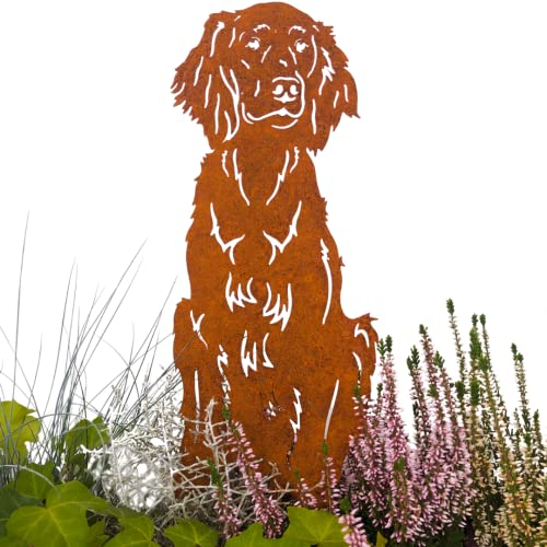Terma Stahldesign Gartenstecker Edelrost Hund Irish Setter, Handmade Germany, tolle gartendeko aus Rost-Metall, deko rostoptik, Rostfiguren Tiere, rostfiguren Garten, Rostdeko