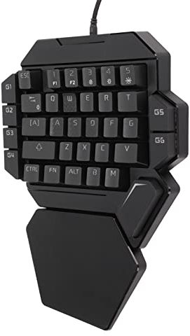Zunate Einhand Gaming Tastatur, K50 35 Tasten, Kabelgebundene USB Einhand Tastatur mit 6 Programmierbaren Tasten, RGB Linkshänder, Ergonomische Mechanische Gaming Tastatur, für Spiel/Arbeit