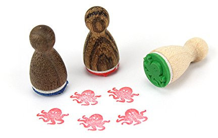 Stemplino® Ministempel® - Motiv: Kuni Krake - Krake Stempel Holzstempel Kinder Stempel Bullet Journal Stempel mit Kraken Motiv