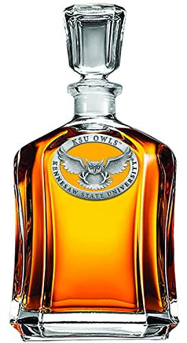 Heritage Pewter Kennesaw State Capitol Decanter | 24 OZ Whiskey Decanter for Liquor with Airtight Stopper | Expertly Crafted Pewter Glass