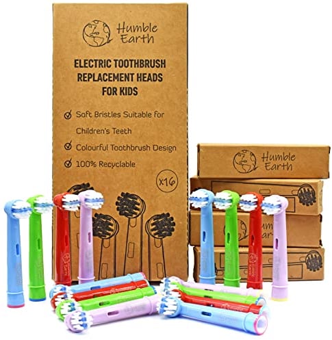 Humble Earth Recycelbare Zahnbürstenköpfe kompatibel mit elektrischer Zahnbürste Oral-B (16 Stück)