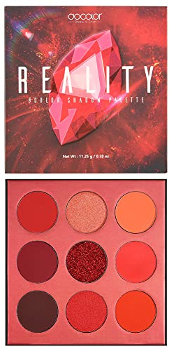 Docolor Lidschatten Palette Rot Edelstein Make Up Palette Vegane Formel 9 Farben Hochpigmentierte Matte Schimmernde Nackte Rauchige Glitzernde Creme Langlebige Wasserdichte