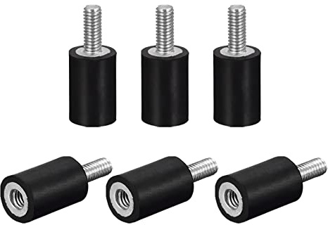sourcing map 6 Stück M4*10 Gummipuffer, Stoßdämpfer Silentblock Gummibuchsen für Garage Motor Luftkompressor Auto Boot Bobbins（VD10*15 M4*10）