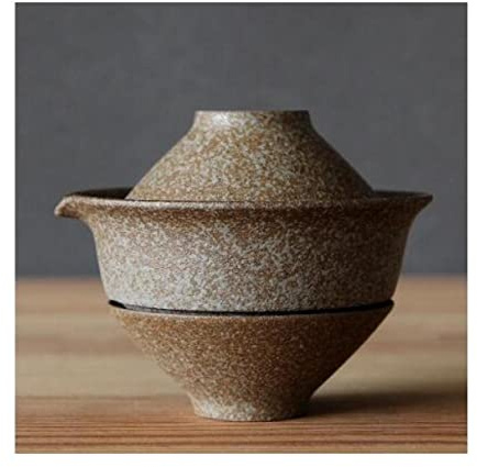 Reise Kung Fu Tee Set 200 ml japanische Teekanne aus Keramik, Wasserkocher, Teezubereitung, Gaiwan, Teetasse für Puer, 1 Schüssel, 2 Tassen, Tee-Set, Retro-Rohkeramik-Trinkgeschirr