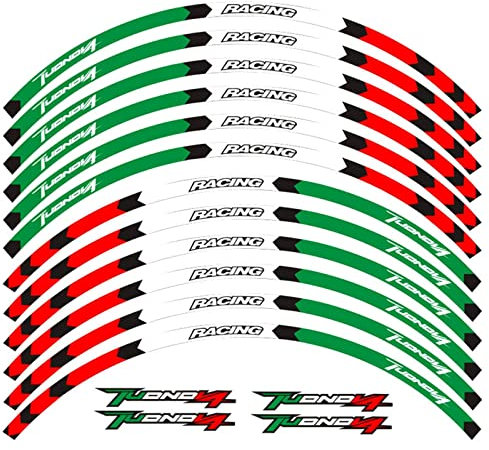 Felgenband Motorrad-Rad-Aufkleber, Reflektierender Aufkleber Für Aprilia Tuono V4 1100 RR Factory Tuono V4 R APRC Tuono V4 R ABS (Color : A)