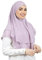 LAMISHIJAB® Hijab Slip Hijab Khimar Effekt 2 Schleier zum Binden ohne Nadeln für Frauen Musumane Segeln HE600, blasslila, One size