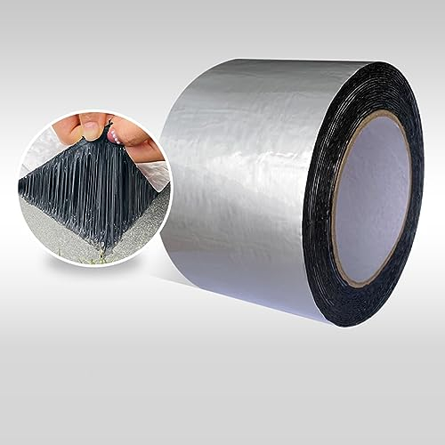 Sh000ad Super Wasserdichtes Klebeband,Selbstklebend Aluminiumfolie Bitumenband,Reparaturband,für Dach Lecks und Risse Wandrohre,Schornsteine,Dächer,Bootsreparaturen Abdichten (0.5x4m)