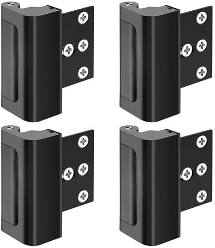 Avtytsda 4 Set Home Security Door Lock, Professional Childproof Door Reinforcement Lock for Inward Swinging Door Latch