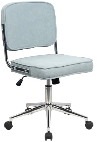 SVITA LIV Bürostuhl Schreibtischstuhl Drehstuhl Schminktischstuhl höhenverstellbar mit Rollen Wippmechanismus Vintage-Design Blau