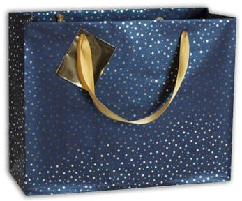 Clairefontaine 212897Cpack - Packung 5 Geschenktasche - Tüte , Format Shopping (32x13x24,5cm), Kollektion Blaue Nacht, 170g, Blau, geeignet für voluminöse Geschenke, 1 Pack