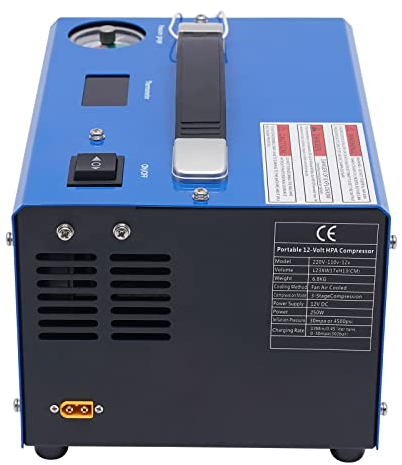 4500psi PCP-Luftkompressor Hoch Druckluft Pumpe Kompressor 300Bar Luftkompressor Pumpe 250W Kompressoren mit Transformator Manueller Stopp Leichter Körper öl-/wasserfrei Schwarz