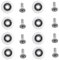8 Pcs Shower Door Rollers, Bathroom Glass Door Rollers with Screws, Shower Door Replacement Part, Diameter 19mm