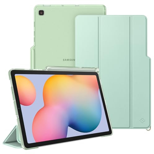 FINTIE - Carcasa para Samsung Galaxy Tab S6 Lite de 10,4 Pulgadas, 2024/2022/2020, Transparente Esmerilado, Funda Fina y Ligera, Plegable, Color Verde Pastel