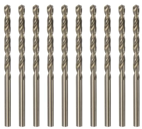 sourcing map 10pcs Cobalt Jobber Drill Bits 4mm / 0.157 M35 High Speed Steel HSS Twist Drilling Bit Tool for Stainless Steel Copper Wood Plastic and other Hard Materials