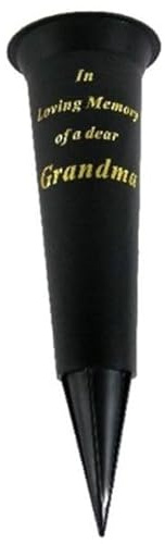 Special Graveside Memorial Grave Spiked Flower Vase In Loving Memory Special Memorial Vase for Graves - Plastic Cemetery Flower Holder with Spike, (2, Grandma)