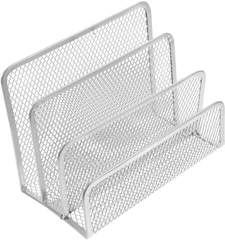 Gogogmee Metall Büroregal Schreibtisch Organizer Buchhalter Bücherständer Ablagefach Schreibtischzubehör Ordnerstütze Silber Für Büro Und Zuhause