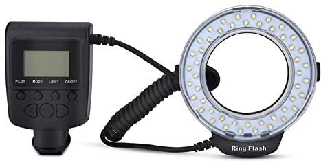 Flash Annulaire, Flash LED 7 Modes, écran LCD en Plastique Portable Léger pour la Plupart des Appareils Photo pour pour pour pour pour
