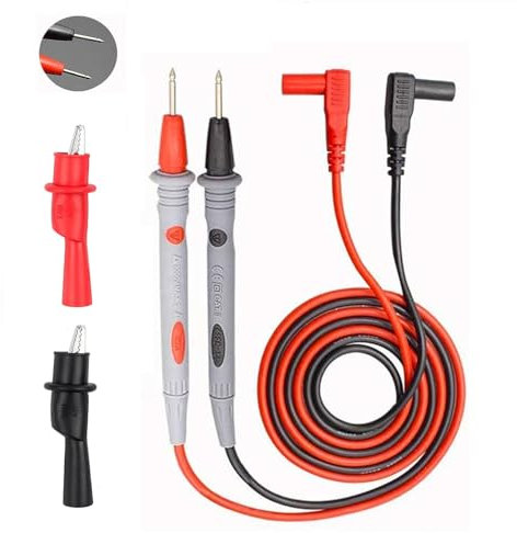 Precision Sharp Lead Digital Multi Meter Clamp Tester Probe With Test Extension - 1000V 20A Multimeter Accessories (Lead+2Pcs Alligator Clips)