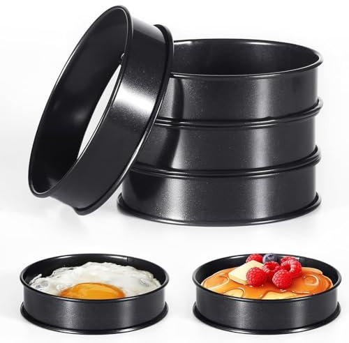 Osmond Crumpet-Ringe, 10,2 cm, Edelstahl, rund, Kuchen, Kekse, Ei, Hamburger, Backform, 6 Stück