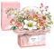 Building Bricks Rose Flower Bouquet, Flower Basket Building Flower Black, Bouquet of Flowers con a corda Light Rose Bonsai Block Toy per ragazza Girlfriend Girlfriend Regali di San Valentino 9x6