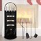 ISOISL Kaminbesteck, 5-teiliges Kaminbesteck Set, Kamingarnitur mit Besen, Schaufel, Eisenhaken, Feuerzange, Ständer, Ofenbesteck, Kaminzubehör mit Edelstahlgriffe und Leichentuch, Modern Design