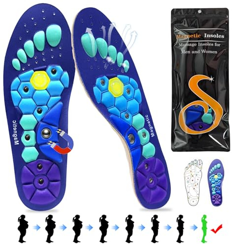 Magnetic Insoles,Sponge UK Acupressures Insoles,Plantar Fasciitis Insole,Sports Insert,Insert for Work Boots Men,Magnetic Orthopedic Insoles for Women Men,Flat Feet