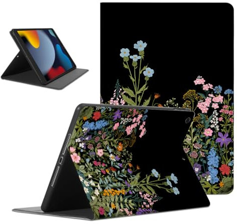 RUMDEY Schutzhülle für iPad 2020 / iPad 8. Generation, ästhetisch, dünn, weiche TPU-Rückseite, automatisches Wach-/Schlafmuster, schlankes Leder, leicht, Schutzhülle für Kinder, Mädchen, Frauen 07