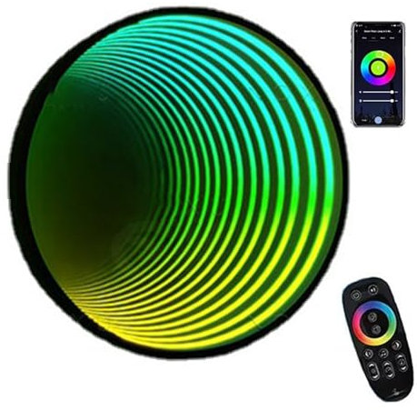 ExoticaBlend Infinity-Spiegel-Tunnellampe, einseitiges LED-3D-Spiegel-Nachtlicht, sensorisches Infinity-Licht für Zuhause, Schreibtisch, Wohnzimmer, Partydekoration,D-50cm