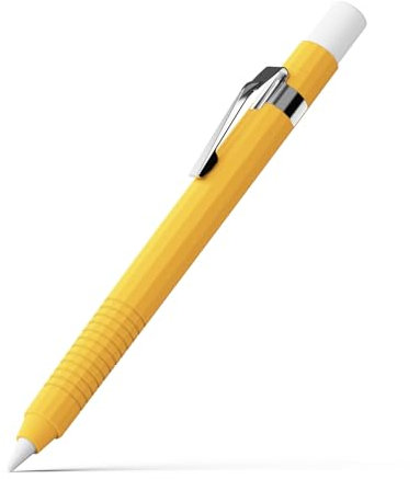 Ringke Silicone Drafting Pencil Case Compatible with Apple Pencil USB C Case, Soft Silicone Non-Slip Secure Grip Classic Design Protective Cover with Easy Charging Cap - Yellow