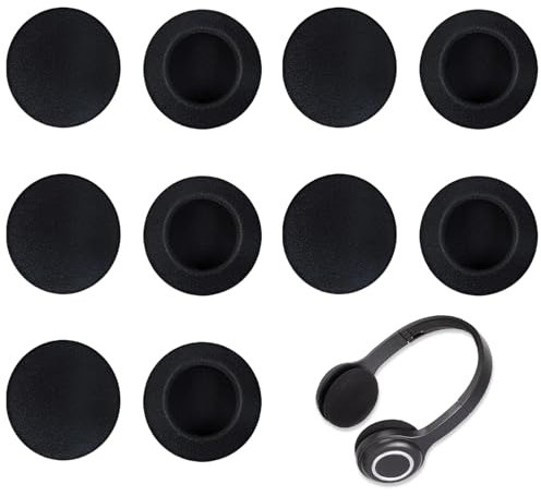 10 Pezzi Cuscinetti Auricolari Per Cuffie, 50 Mm Cuscinetti in Schiuma, Cuscinetti Di Ricambio in Schiuma Nera Pad Audio Ricambio Neri Per Sennheiser PX100 PX130 PX100II PX131 PC30 PX80