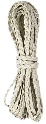 Rebower Flat Braided Leather Cord 5mm Braided Cording 5m Cream White Leather Craft Strip for Jewelry Making, Necklaces, Bracelets, Belt, 16.4ft