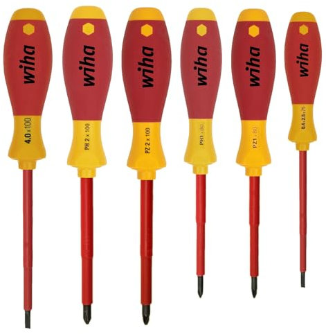sopomarkt24 Schraubendreher Set VDE 6-teilig Made in Germany | PH, PZ, Schlitz | Isoliert bis 1000V AC | Soft Finish Griff | Chrom-Vanadium-Molybdän Stahl | Elektriker Werkzeug